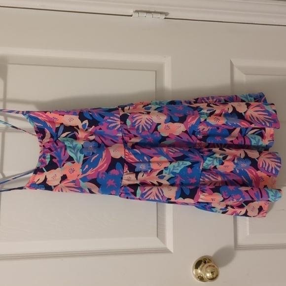 Cat & Jack tropical cross back dress girls size large 10/12 - Picture 2 of 6